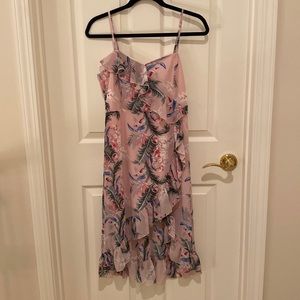 Pink Tropical Print Floral High Low Cupshe Dress Size Small
